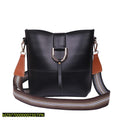 Cross Body Leather Bags With Striped strap
