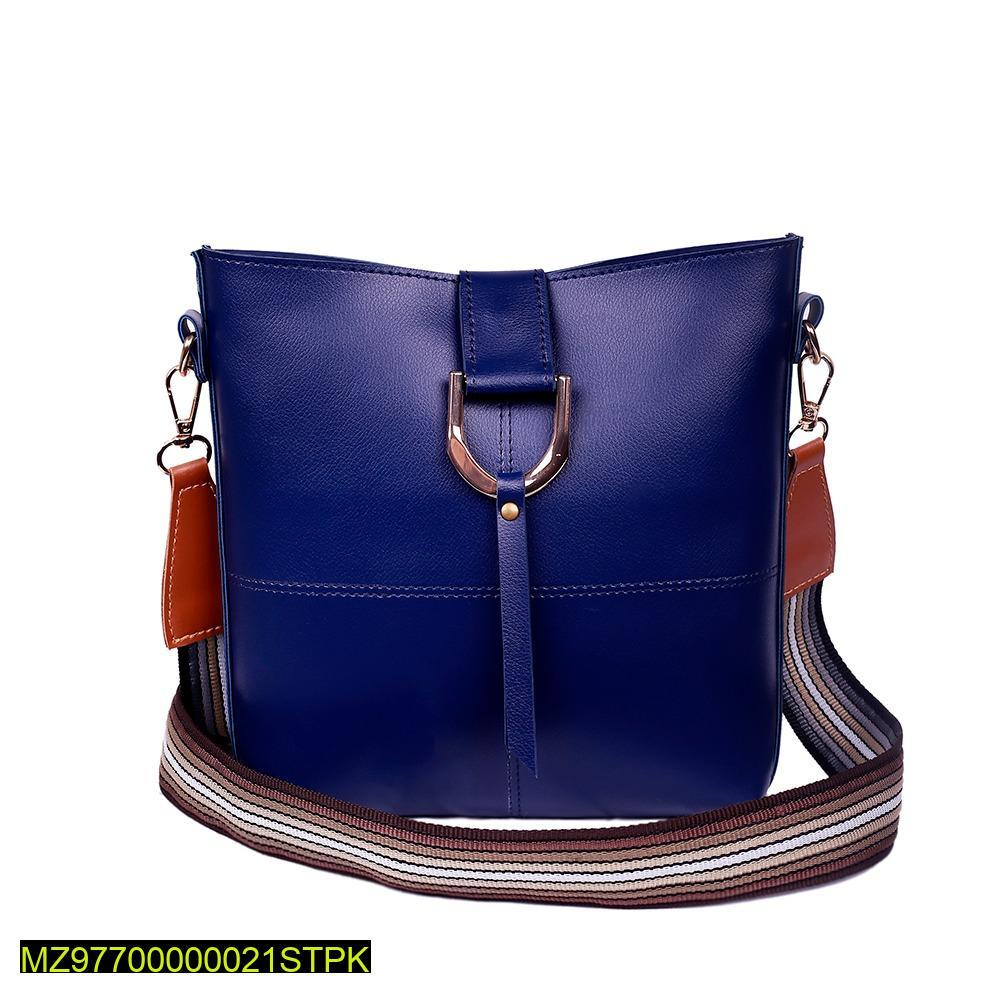 Cross Body Leather Bags With Striped strap