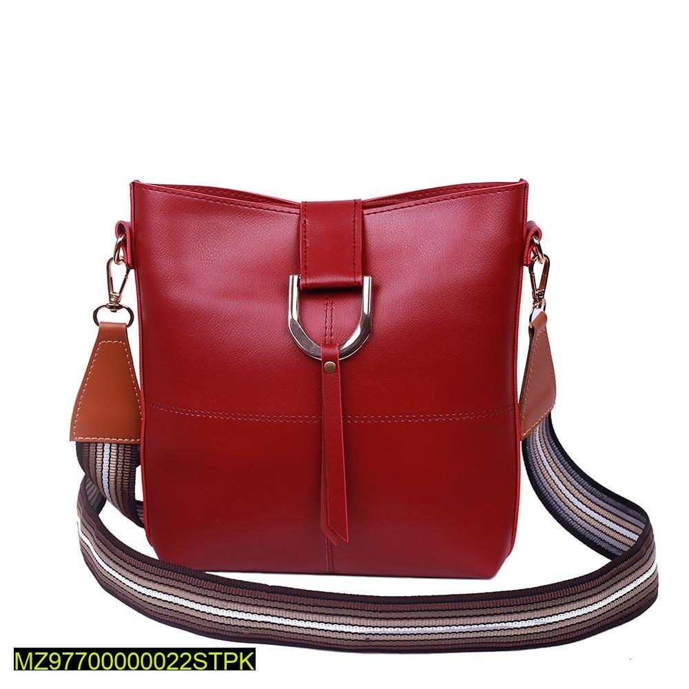 Cross Body Leather Bags With Striped strap