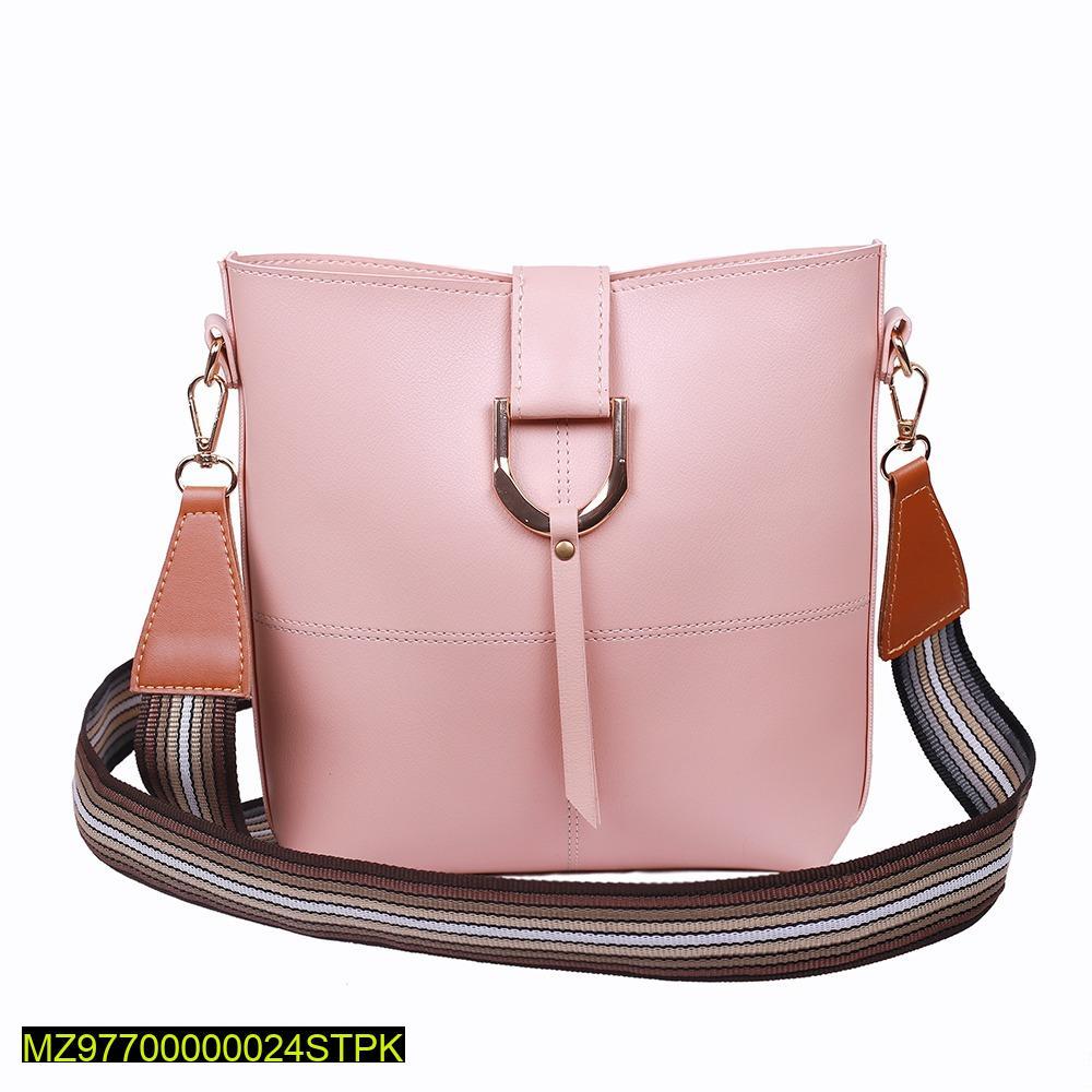 Cross Body Leather Bags With Striped strap